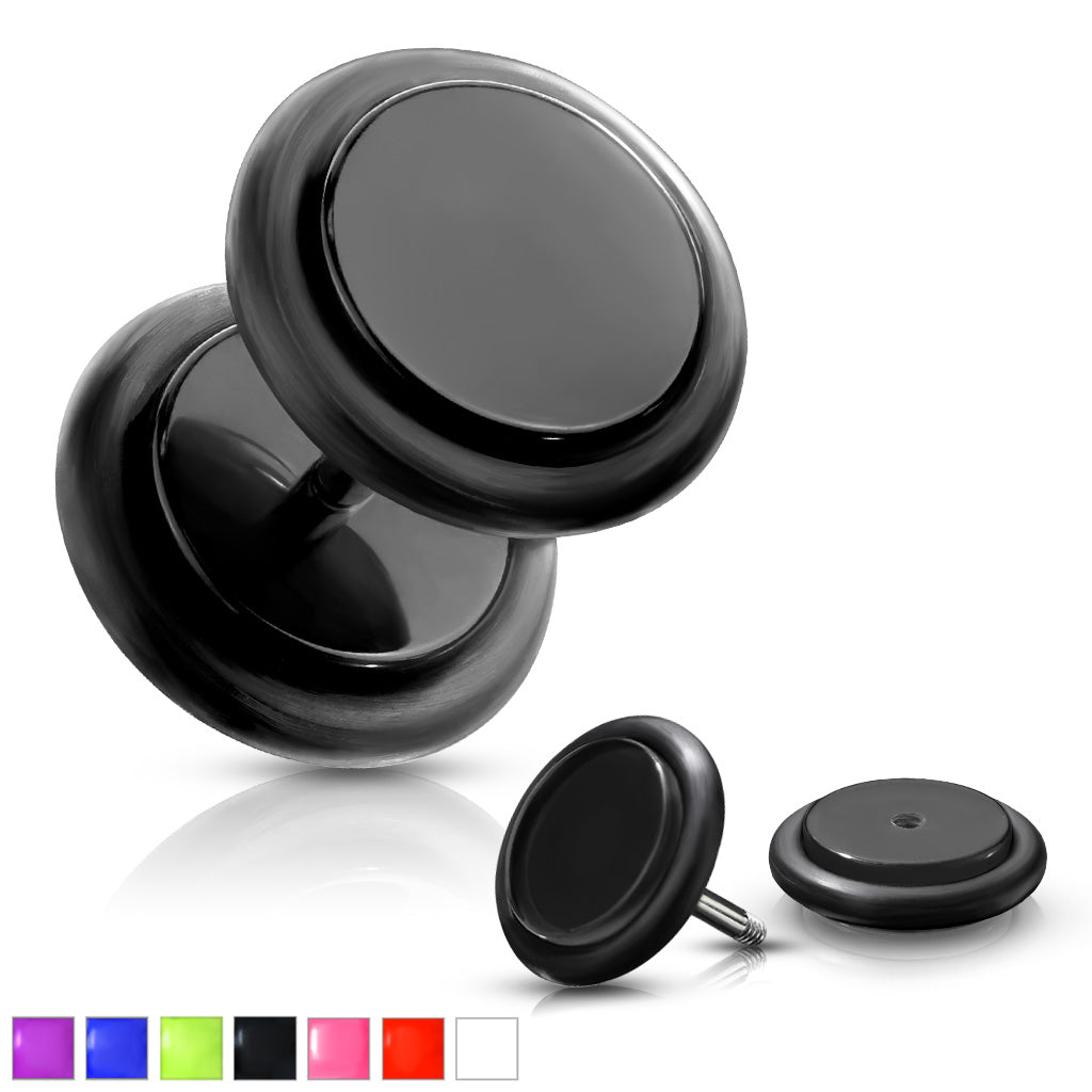 A Pair Of 16G Fake Acrylic Plug with O-rings